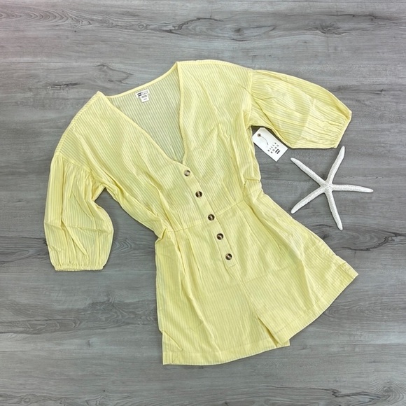 🔆BILLABONG🔆 Sun Valley LIGHT YELLOW Romper - Picture 2 of 13